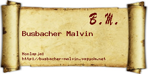 Busbacher Malvin névjegykártya